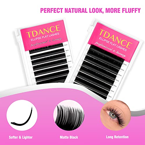 TDANCE Flat Lash Extensions 0.2mm C Curl 11mm Black Matte