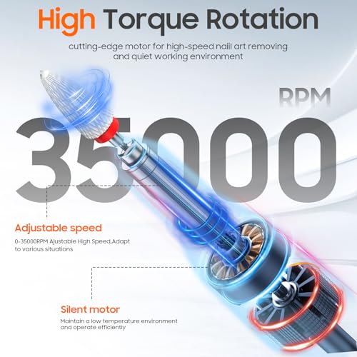 SONGMIN Cordless Nail Drill Machine 35000 RPM for Manicure & Pedicure