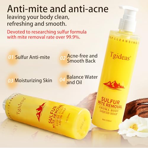 Tgideas Sulfur Soap Body Wash Shampoo - Deep Cleansing for Balancing Skin - Gentle Daily Care for Body and Scalp - 500ml for Men and Women