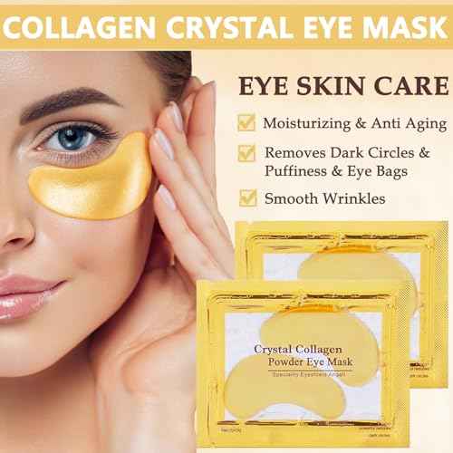 30 Pairs Lip Mask & Eye Mask,24K Gold Gel Under Eye Patches for Puffy Eyes & Dark Circles,Nourishes Lip Eye Skin,Reduce Fine Lines,Bachelorette Party Favors,Skincare,Christmas Stocking Stuffers