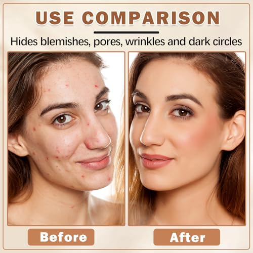 Airbrush Foundation Spray with Brush - Full Coverage Matte Finish