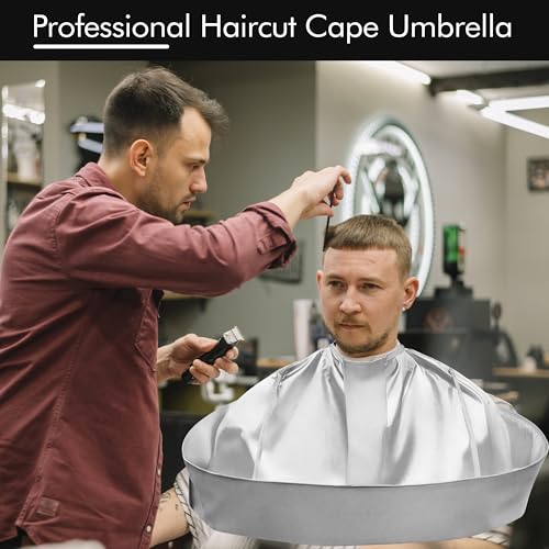 Professional Hair Cutting Cape with Comb - Waterproof Nylon Barber Apron