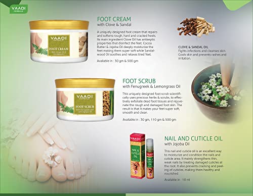 Vaadi Herbals Natural Foot Scrub Cream - Anti-Fungal Callus Remover, 110g