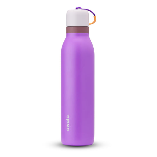 Owala FreeSip Twist Insulated Stainless Steel Water Bottle with Straw for Sports and Travel, BPA-Free, 24-oz, Purple/Purple (California Grapevine)