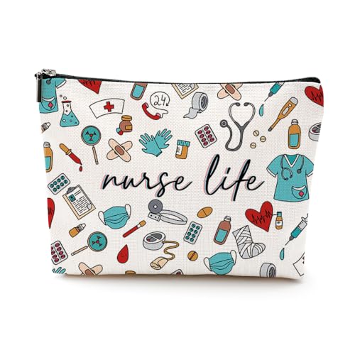 Inspirational Nurse Gifts, Makeup Bag Nurse Accessories for Work Nursing Practitioner Gift for Women Cosmetic Bag Rn Gifts for Nurses Graduation Nurse's Week Appreciation Christmas Birthday Gift
