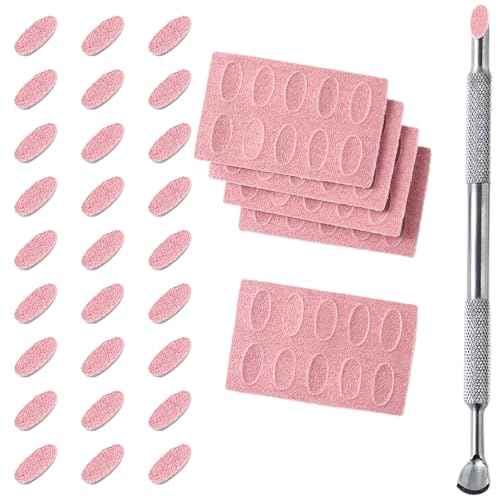 180 Grit Sandpaper Sheets Dual Ended Nail Cuticle Pusher Cuticle Cutter Self-Adhesive Sandpaper for Keratinizer Slant Heads Nail Art Pre Polishing Sandpaper Nail and Foot Salon Home Sandpaper