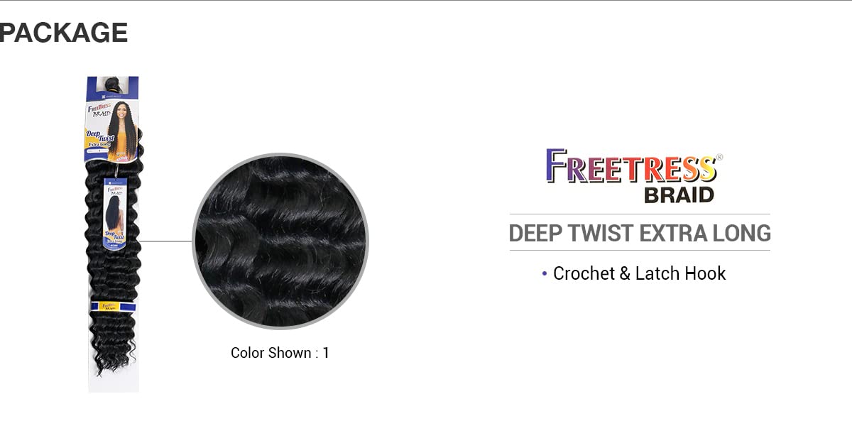 FREETRESS BRAIDS FreeTress Crochet Braids Deep Twist Extra Long (3-pack, 2)