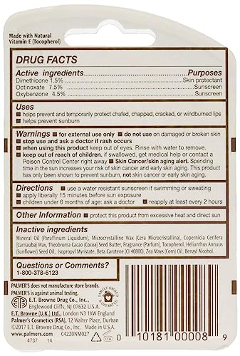 E.T. BROWNE Palmers Cocoa Butter Formula Lip Balm, 0.15 Ounce (Pack of 12)