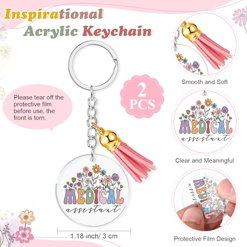 Sieral Medical Assistant Gift for Women Tote Canvas Bag Makeup Cosmetic Bag Keychain Valentine Appreciation Gift Doctor Nurse(6 Pcs)