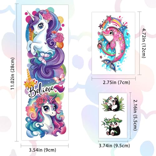 52 Sheet Temporary Tattoos for Kids - Waterproof Fake Tattoos