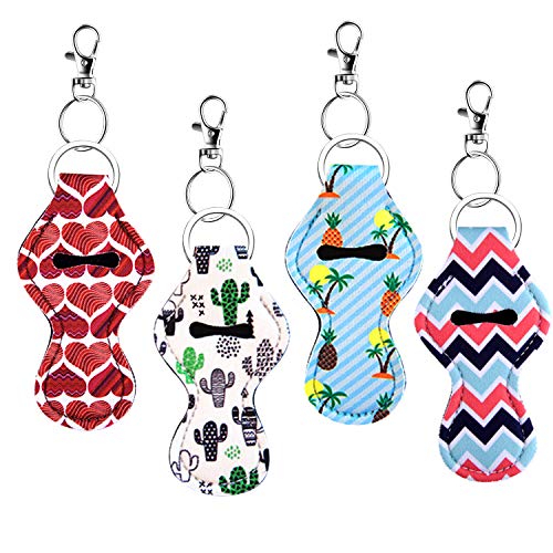 Duufin Chapstick Holder Keychains with Metal Clip (20-Pack)