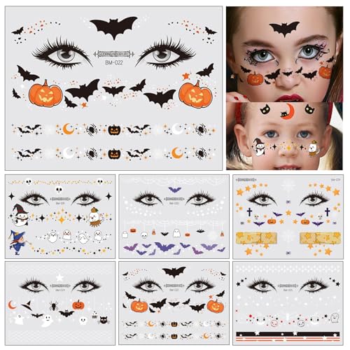 Halloween Temporary Tattoos for Kids - 6 Sheets