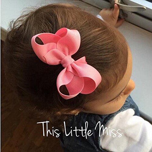 40 Pcs 3-Inch Grosgrain Hair Bows for Girls with Clips