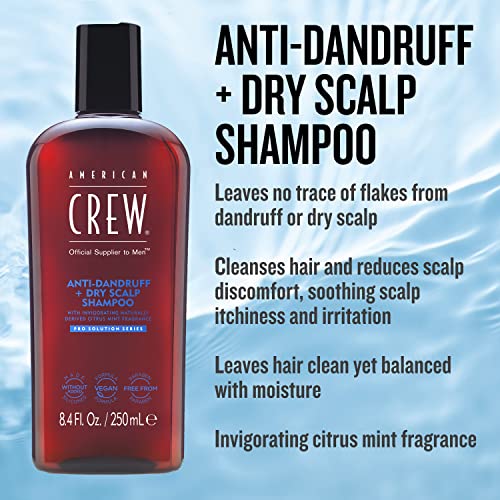 American Crew Anti-Dandruff + Dry Scalp Shampoo, Citrus Mint Scent, 8.45 Oz
