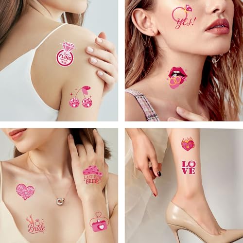 Konsait Bachelorette Temporary Tattoos, 96Pcs Perforated Party Favors