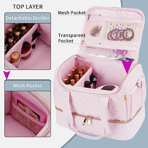 GR69N Nail Polish Organizer Case - Holds 50 Polishes & Nail Lamp