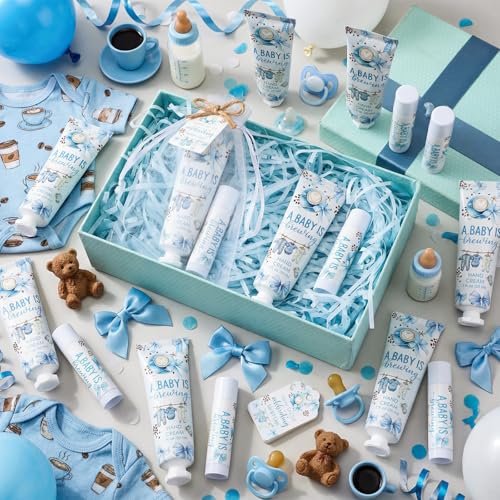 Coffee Themed Baby Shower Hand Cream & Lip Balm Set - 24 Pack