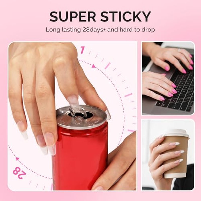 MelodySusie 3Free Nail Glue Gel – 5-in-1 False Nail Adhesive, 2x15ml
