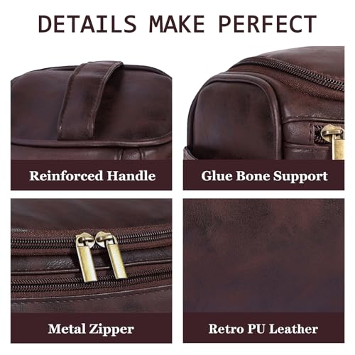 Travel Toiletry Bag for Men & Women | Water-Resistant PU Leather