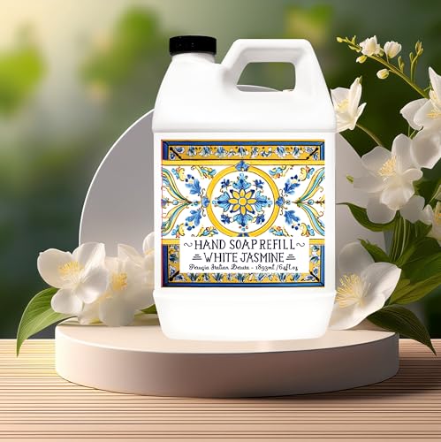 Perugia Italian Deruta Hand Soap Refill Duo – White Jasmine & Coconut Citrus, 64oz bottles
