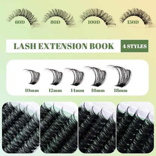 Individual Lash Clusters Kit 4 Styles 10-18mm Bond & Seal Tweezers