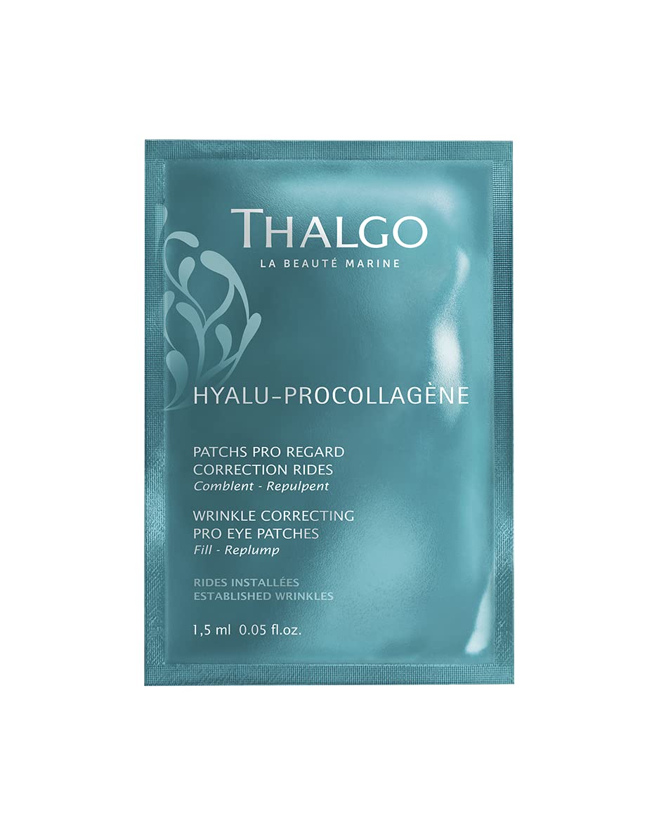 THALGO Marine Skincare, Wrinkle Correcting Pro Eye Patches, Hyaluronic Acids and Marine Pro-Collagen Eye Contour Patches, 8 Count (Pack of 1)