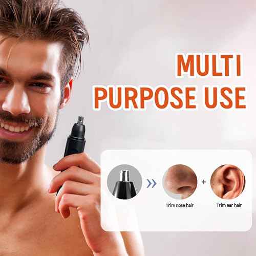 7AM2M Personal Care Electric Nose and Ear Hair Trimmer ? Rechargeable, 9000 RPM High-Speed Precision Cutting, Detachable Washable Blade, Portable Design Black