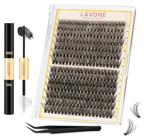 LAVONE Lash Clusters Kit 280Pcs Waterproof D Curl 9-16mm - Variation D0.07