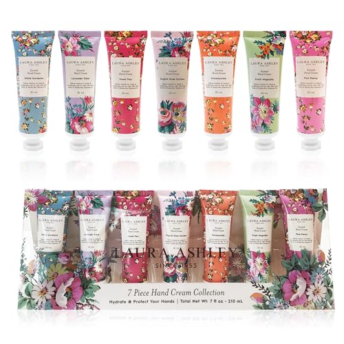 Laura Ashley Hand Cream Set - 7 Travel Size Moisturizing Lotions