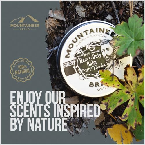 Mountaineer Brand Natural Heavy Duty Beard Balm | Timber Scent | Made in West Virginia | Beard Tamer | Conditions, Softens, Tames, Style | 2oz