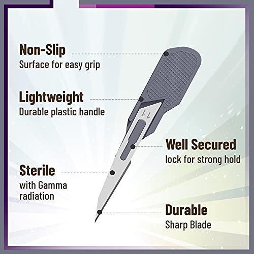Mymed Mini #11 Dermaplane Razor for Women Face, Manual Shaving Razor, Pack of 25