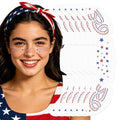 Mysense 6-Pack Patriotic Glitter Face Tattoos for 4th of July & 250th Anniversary