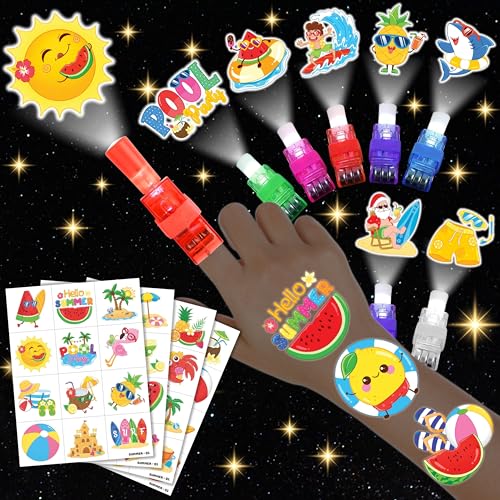 72 Piece Glow Party Set - LED Finger Lights & Luminous Tattoos