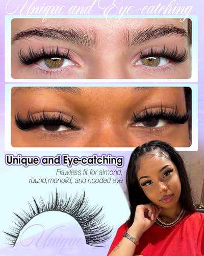 YDAGKH K Animated Spiky Wispy Manga Eyelash Clusters - 10-16mm D Curl, DIY Volume Anime Lashes for Baddie Makeup