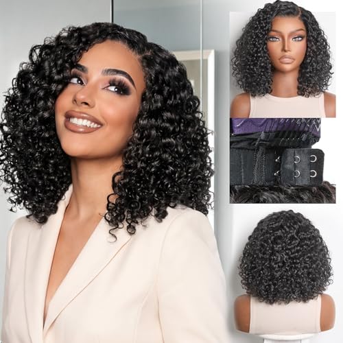 LUVME HAIR Glueless Human Hair Wig Curly Deep Wave 12"