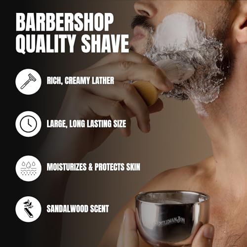 Gentleman Jon Sandalwood Shaving Soap - 2.25oz Premium Men's Wet Shave Puck