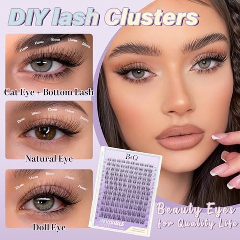 B&Q Flora Eyelash Cluster Kit - 120pcs DIY Natural Lashes