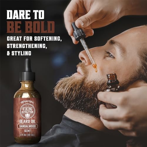 Viking Revolution Beard Oil with Argan & Jojoba - Sandalwood