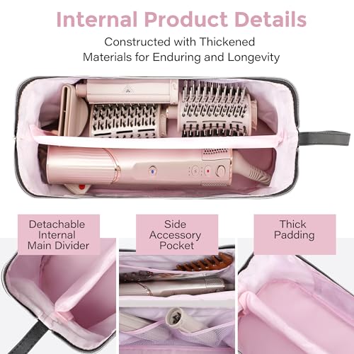Hair Tools Travel Bag for Shark Flexstyle Dyson Airwrap, Portable Dyson Airwrap Case, Waterproof Travel Carrying Case for Shark Hair Air Wrap Revlon Dryer Curling Iron and Attachments