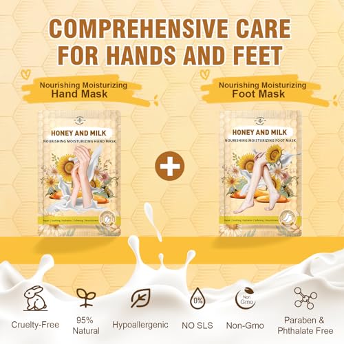 TEAWOO 18 Pairs Moisturizing Hand & Foot Masks for Cracked Heels