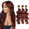 26 Inch Color 33 Body Wave Human Hair Bundle Reddish Brown