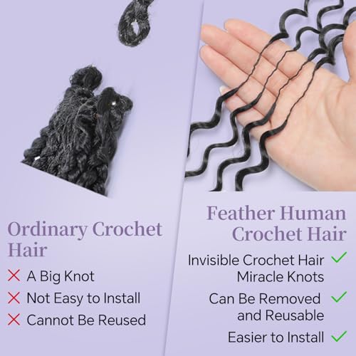 Knotless Crochet Hair 20" Burmese Curly 100% Human Hair