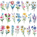 Tazimi 20 Sheets 3D Watercolor Floral Temporary Tattoos for Women