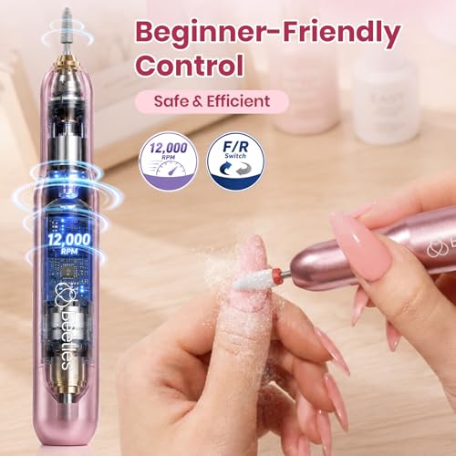 Electric Nail Drill Kit with 7 Bits & 88 Gel Colors for Manicure & Pedicure