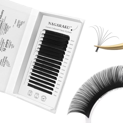 NAGARAKU Classic Lashes 0.07mm D Curl 7-15mm Mix 16 Rows