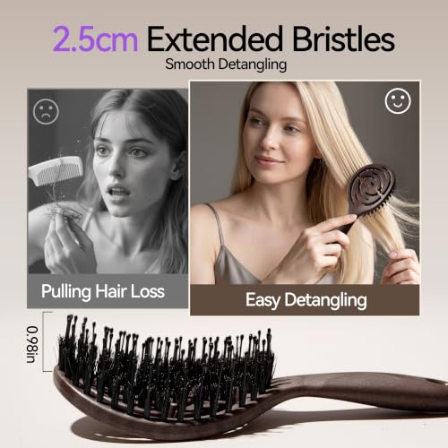 Mini Boar Bristle Travel Hair Brush - Vented Quick Dry