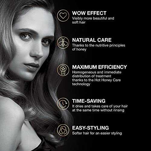 Elchim Hot Honey Care: Anti Frizz and Hair Gloss System for Dry/Damaged Hair, Hair Serum and Blow Dry Starter Kit, Hair Dryer Concentrator Compatible with Elchim Compact Hair Dryers