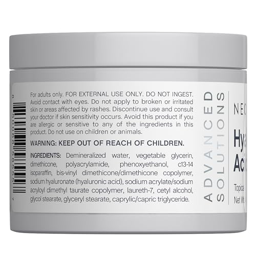NeoCell Hyaluronic Acid Moisturizer | 4 oz | Moisturizing Topical Gel Cream | for Face and Neck | Advanced Skin Hydration