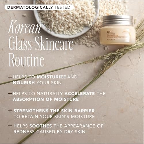 The Face Shop Korean Rice Skincare Duo ? Rice Extract Double Hydration Lotion & Moisturizer for Dry to Normal Skin
