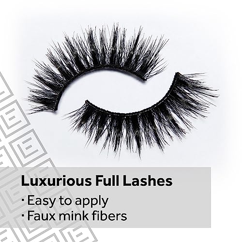 Eylure Dramatic Definition No. 126 Reusable Eyelashes, Adhesive Included, Black, 1 Pair